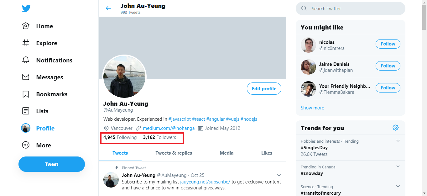How To Get 1,000+ Organic Twitter Followers From Scratch | by John Au-Yeung  | Better Marketing