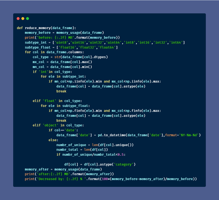Optimize the Pandas Dataframe memory consuming for low environment | by ALi  Elagrebi | Medium