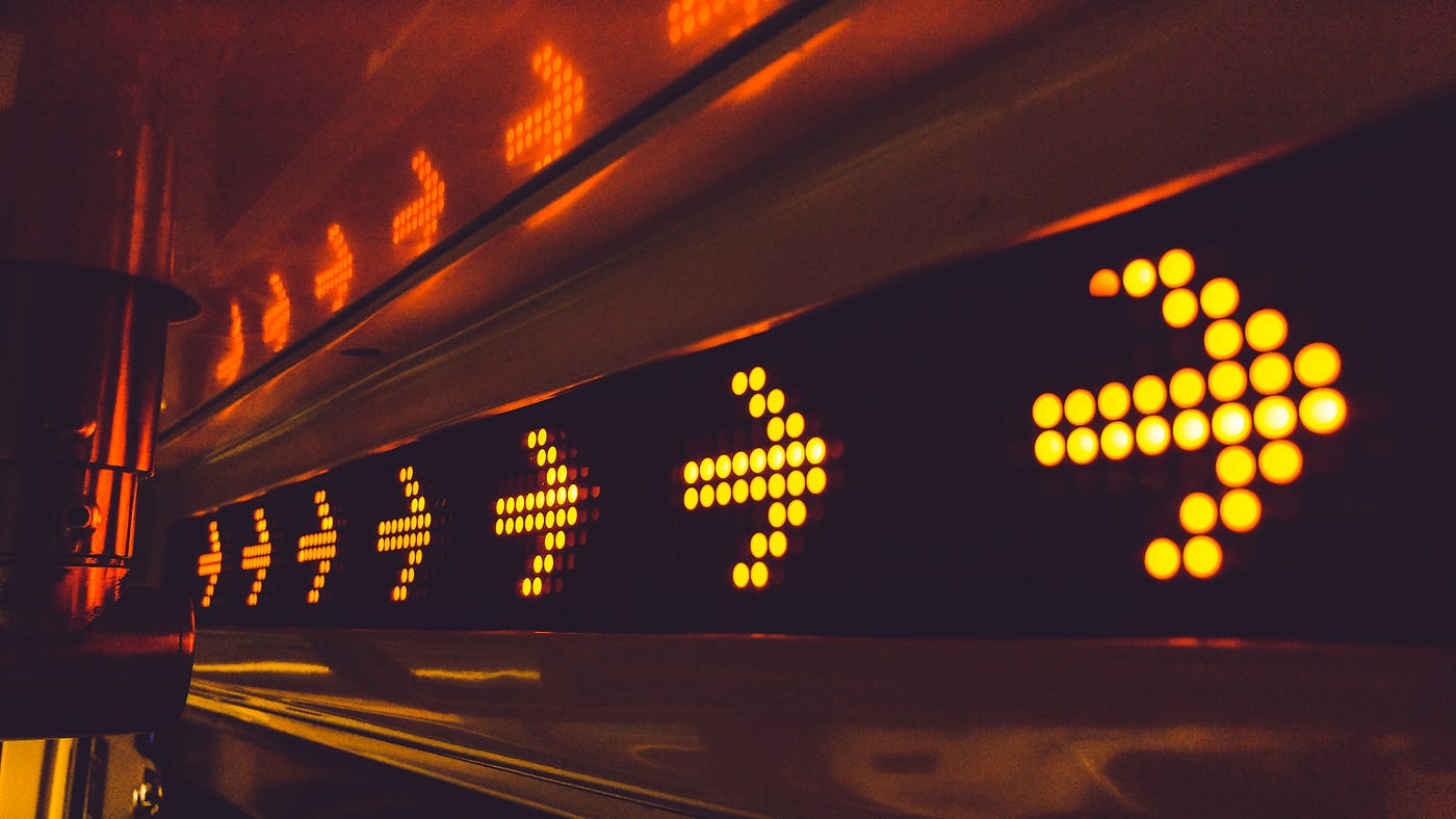 Yellow arrow led signage.