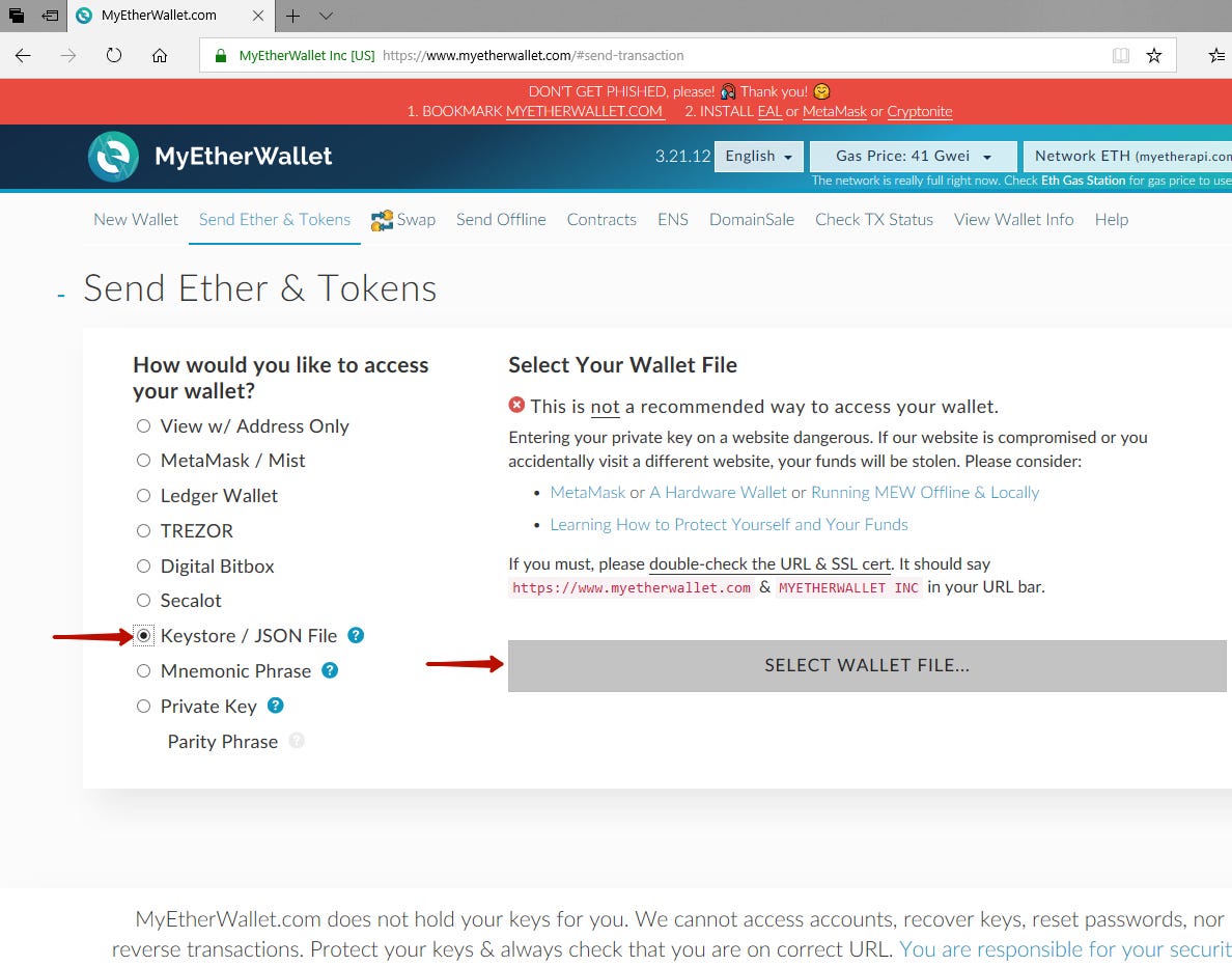 How to restore my ether wallet