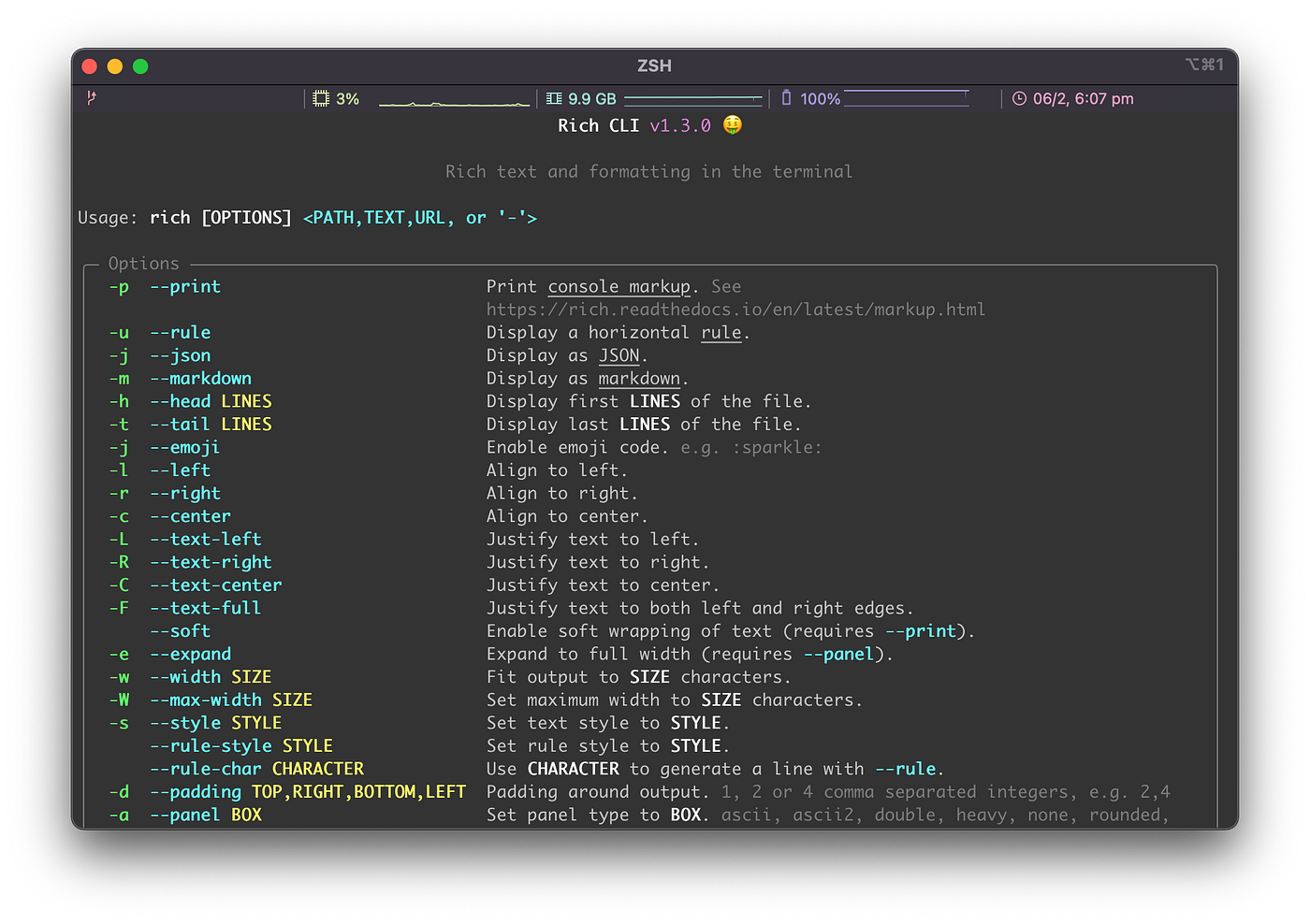 Rich CLI Tool : File formatting in the Terminal | Towards Data Science