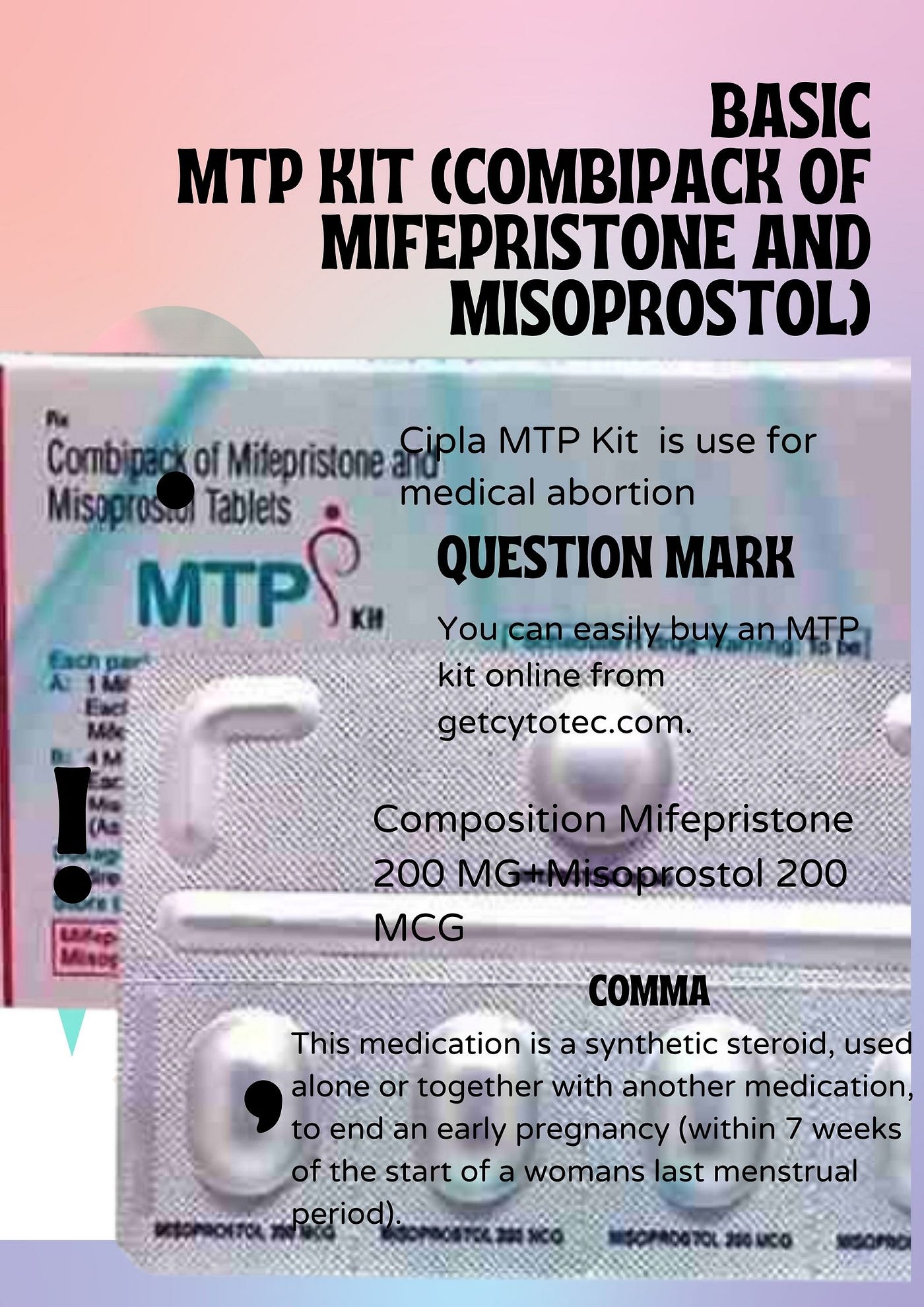 MTP Kit (Combipack of Mifepristone and Misoprostol)