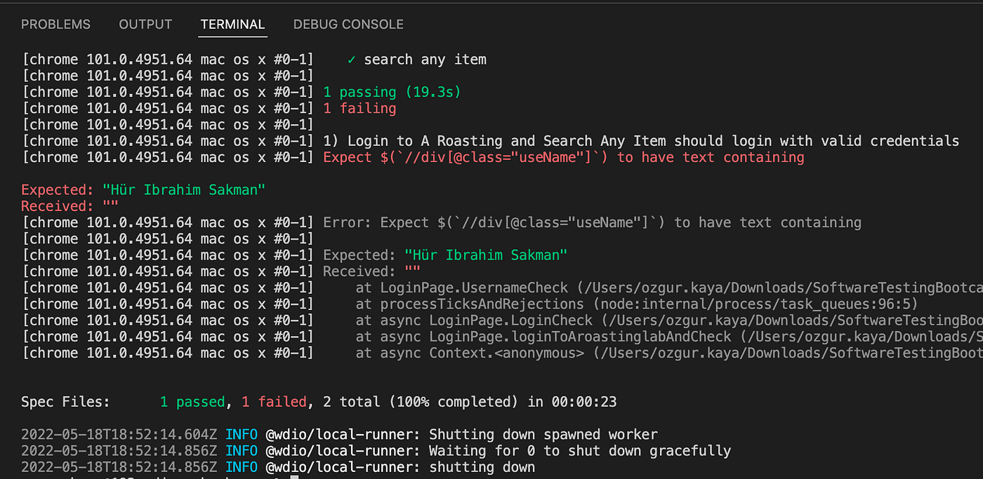 S2E5 — Test Automation with WebdriverIO + Node.js | by Ozgur Kaya |  Software Testing Bootcamp
