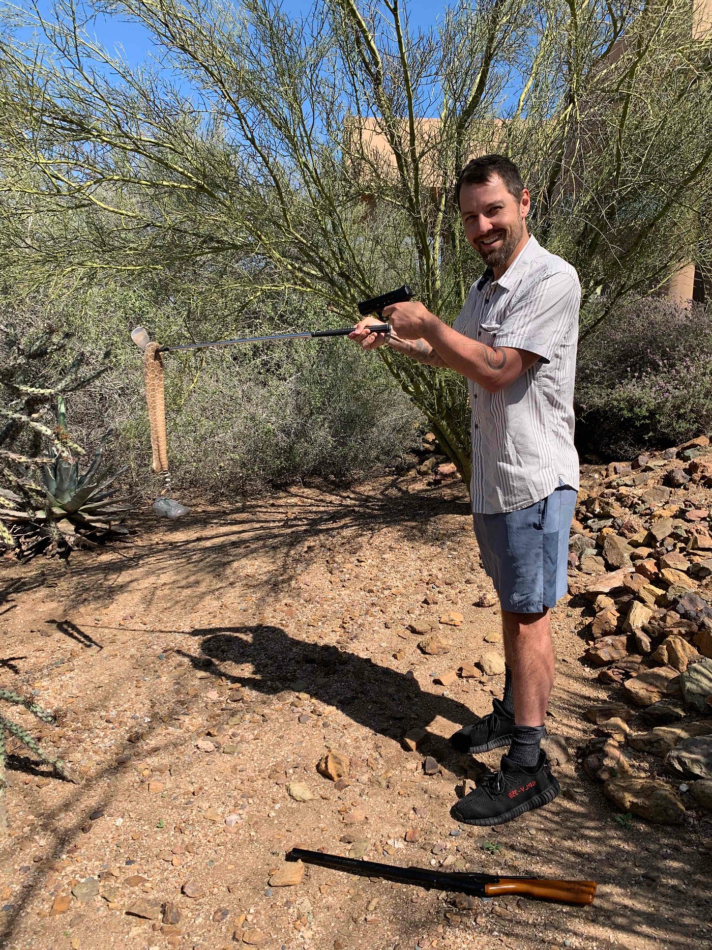 Me finishing off the rattlesnake.