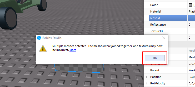 how to import meshes into roblox studio