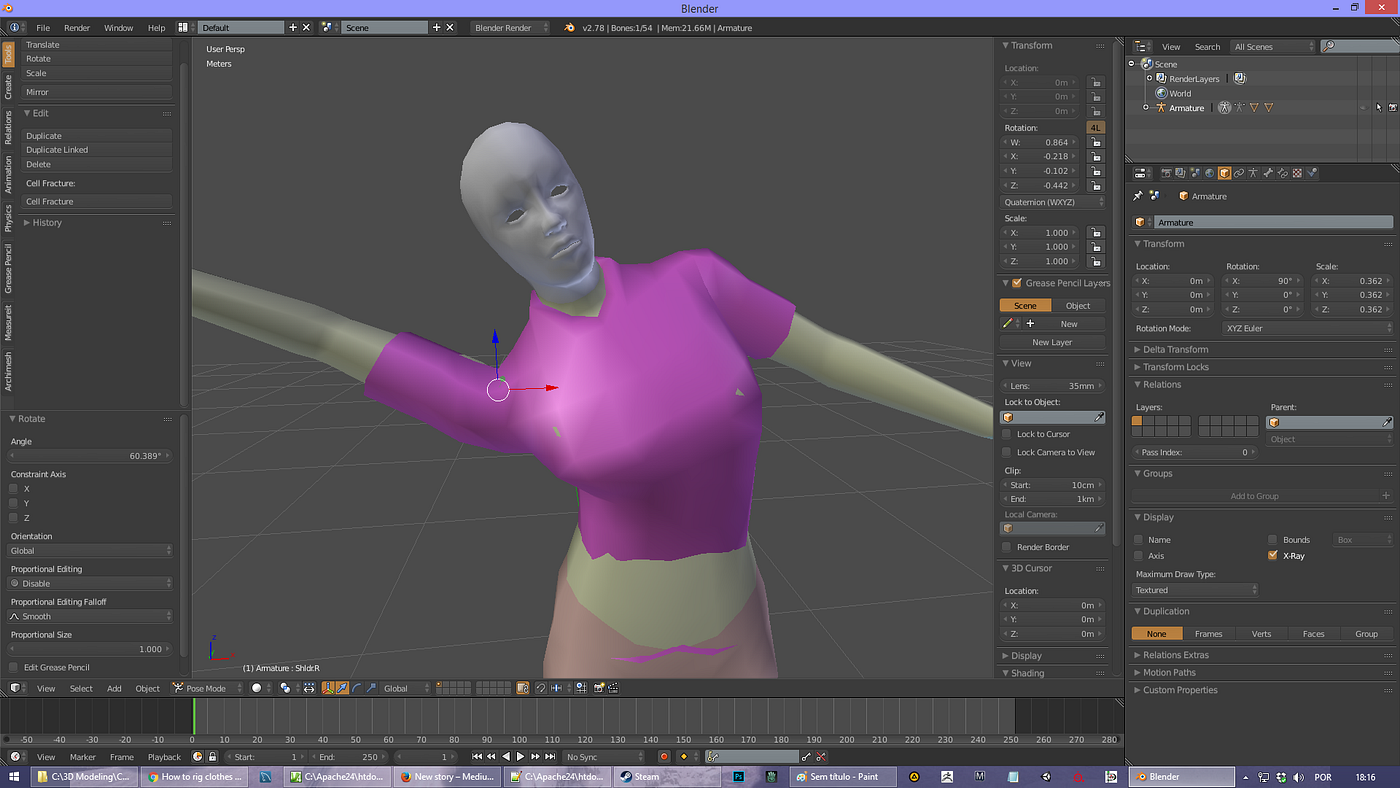 Blender Tip: Transfer Weights. 1 — Rig the cloth the same way as the… | by  Larissa Redeker | Medium