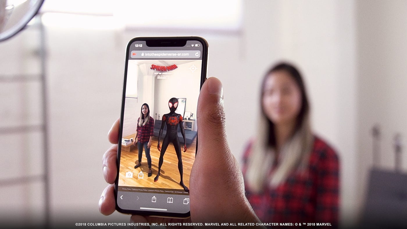 Sony Pictures Takes Augmented Reality Users “Into the Spider-Verse” With Mobile Web AR Experience | by 8th Wall | 8th Wall | Medium