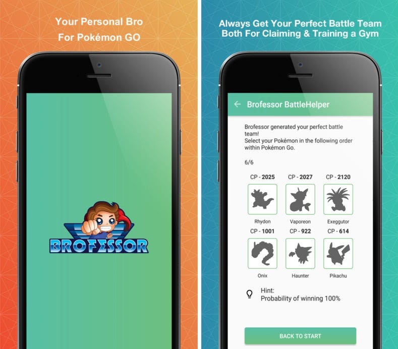 The Brofessor App The Team Builder Battle Helper Ios And Android App For Pokemon Go Goes Live On App Store And Google Play By Bojan Savikj Medium