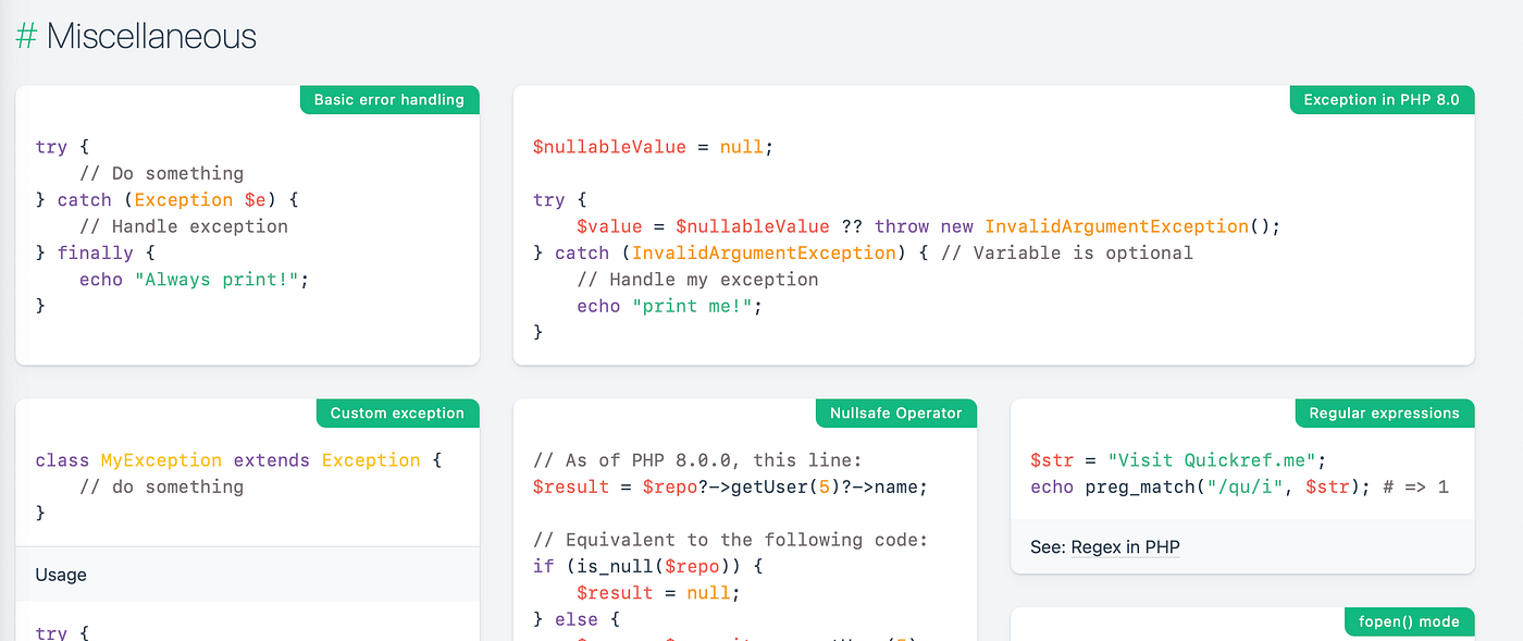 This Is The Best PHP Cheat Sheet! | by Manpreet Singh | Medium