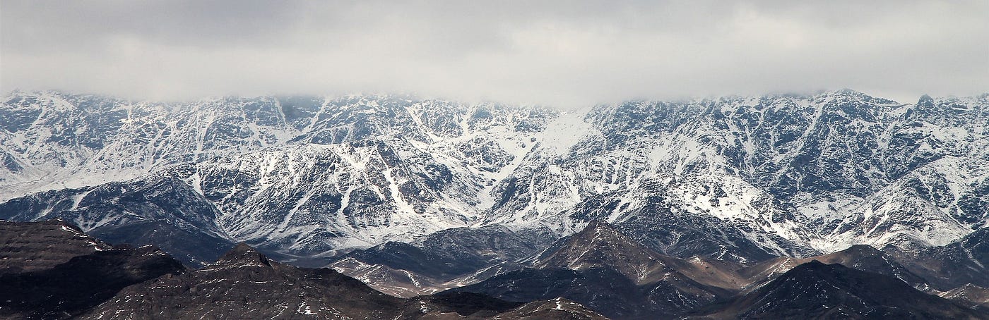Mountains capped with snow