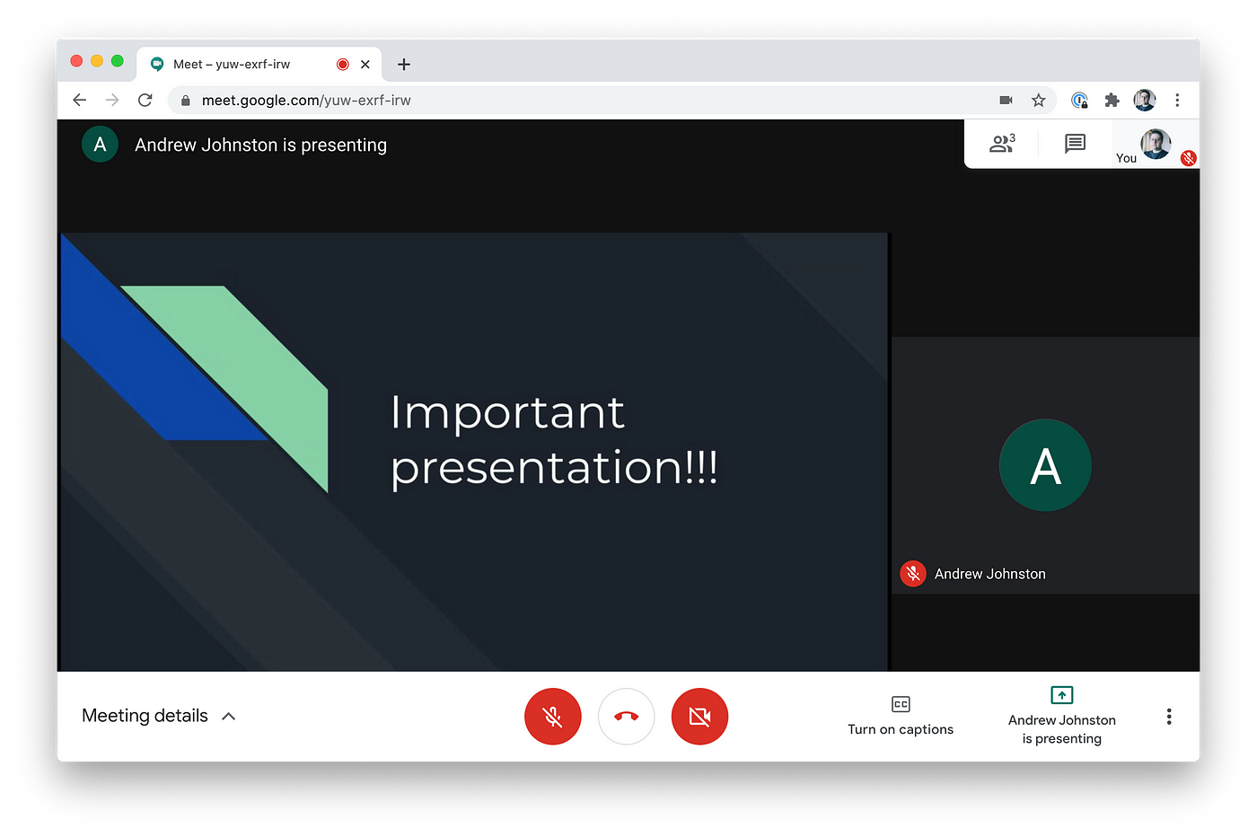 how to see the presentation on google meet