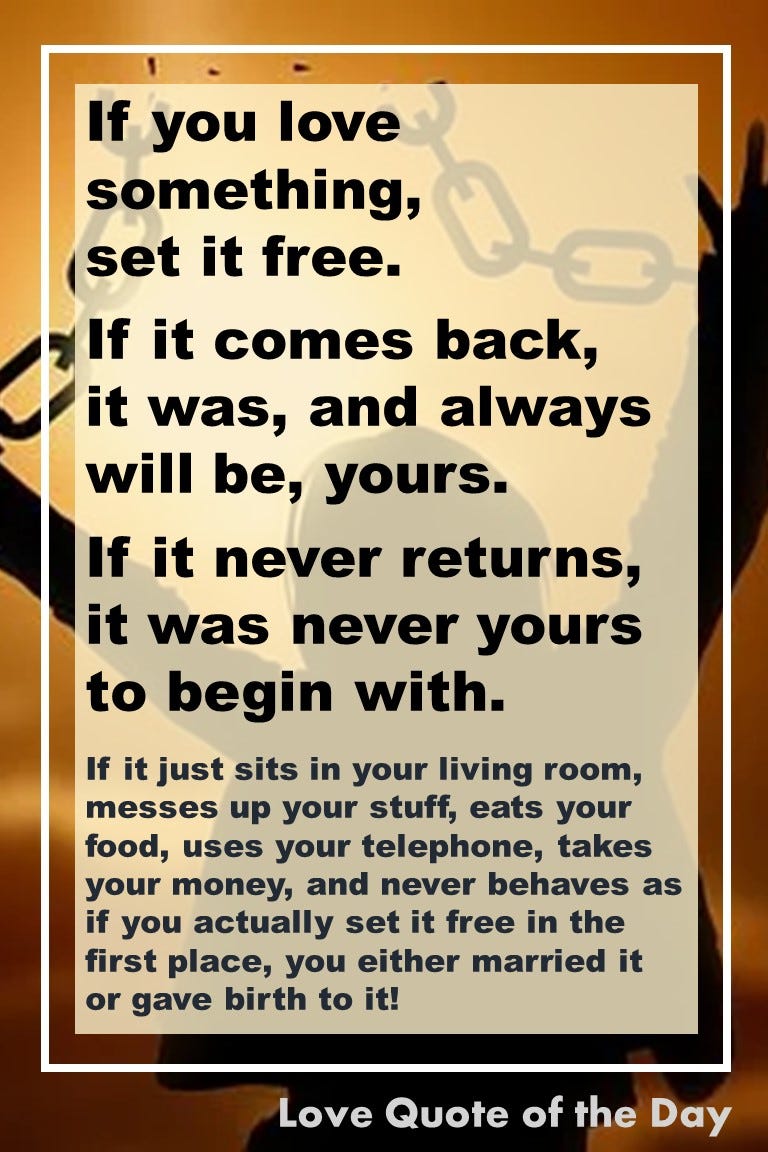 Set It Free Quote If You Love Something, Set It Free | By John Kremer | Love Quotes Of The  Day | Medium
