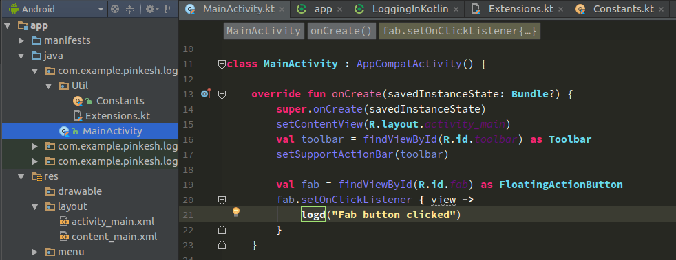 Extension Function To Log Messages In Kotlin By Pinkesh Darji Aubergine Solutions Medium