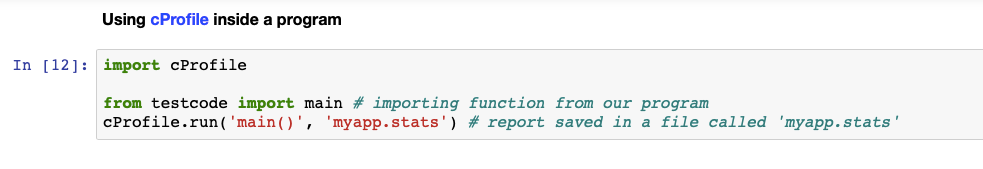 Quick on profiling Python code. I am sure you know what is profiling ...
