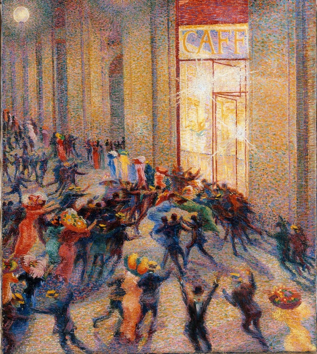 Riot in the gallery, Umberto Boccionim, 1910, Pinacoteca di Brera