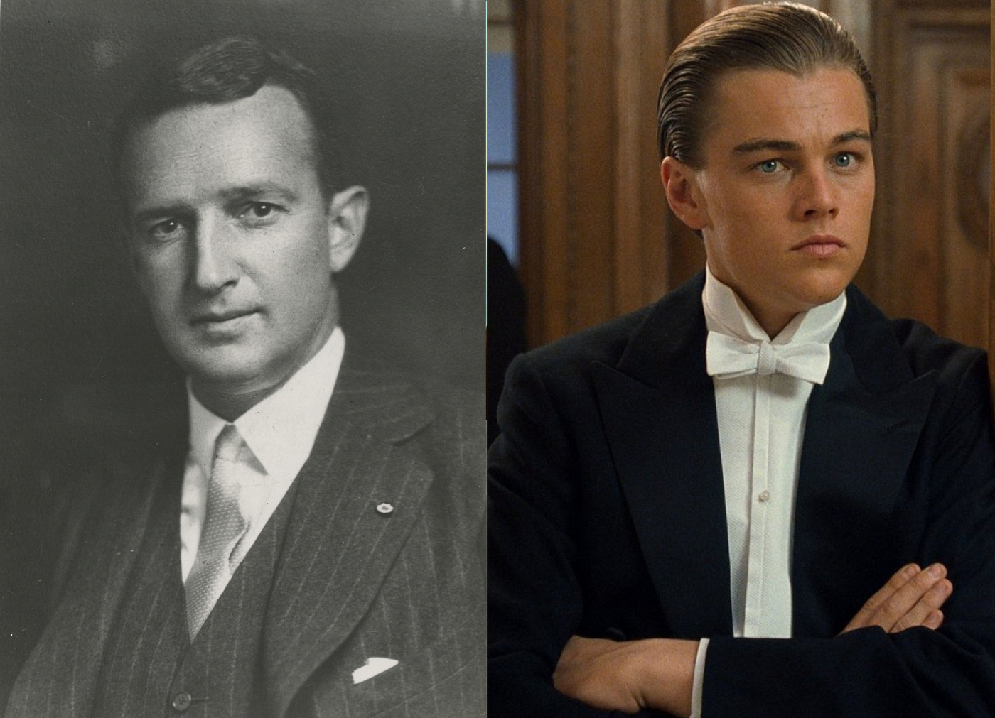 Jack Thayer and Jack Dawson played by Leonardo Dicaprio (Source: Wiki - Fan...