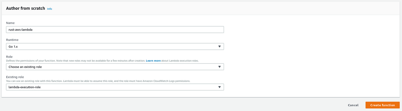 Lambda Function creation