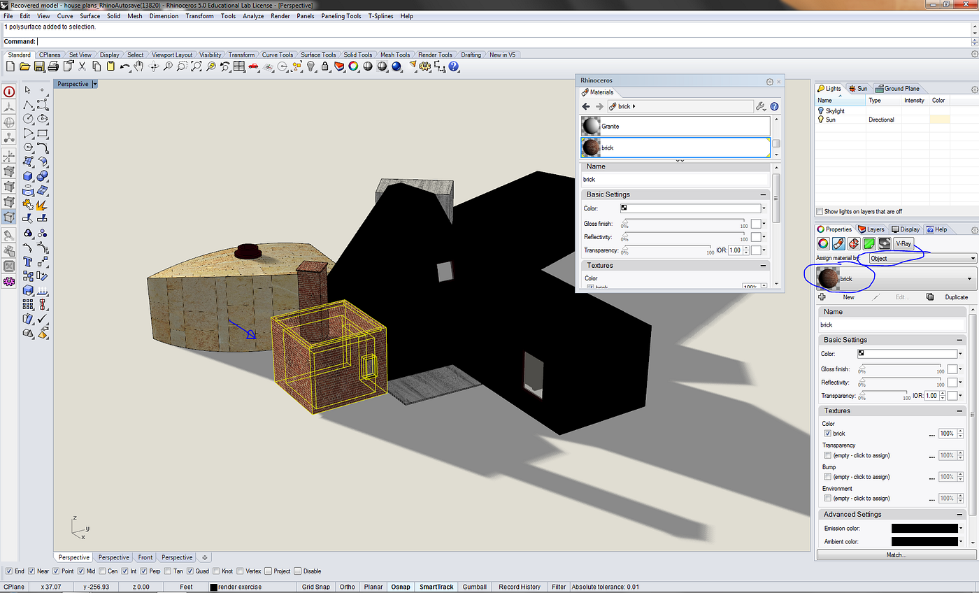Rhino Tutorial Setting Materials In Rhino, 3D Modeling by Micah