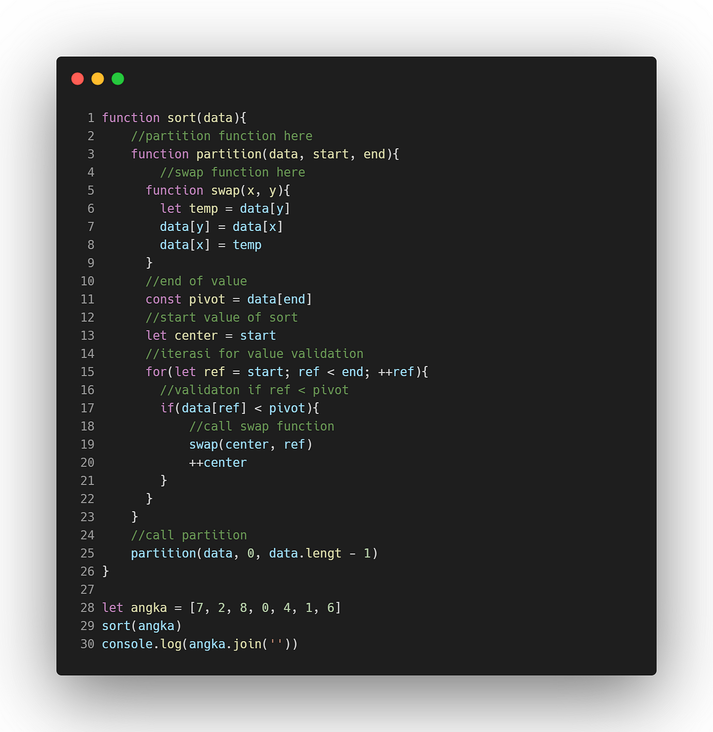 Quicksort Algorithm in Javascript | by Muhammad Isrin | Medium