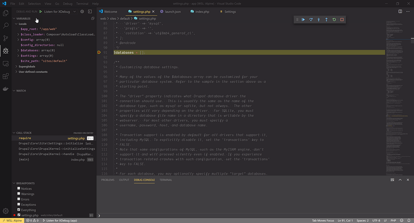 xdebug visual studio code linux