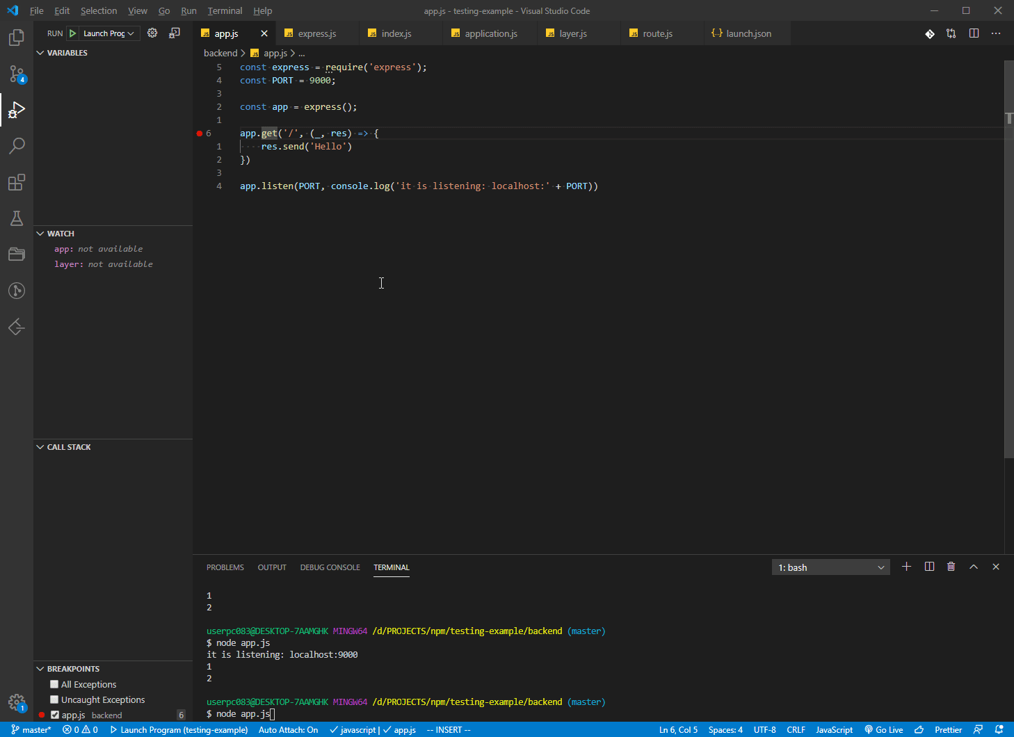 Require Express Router Telegraph