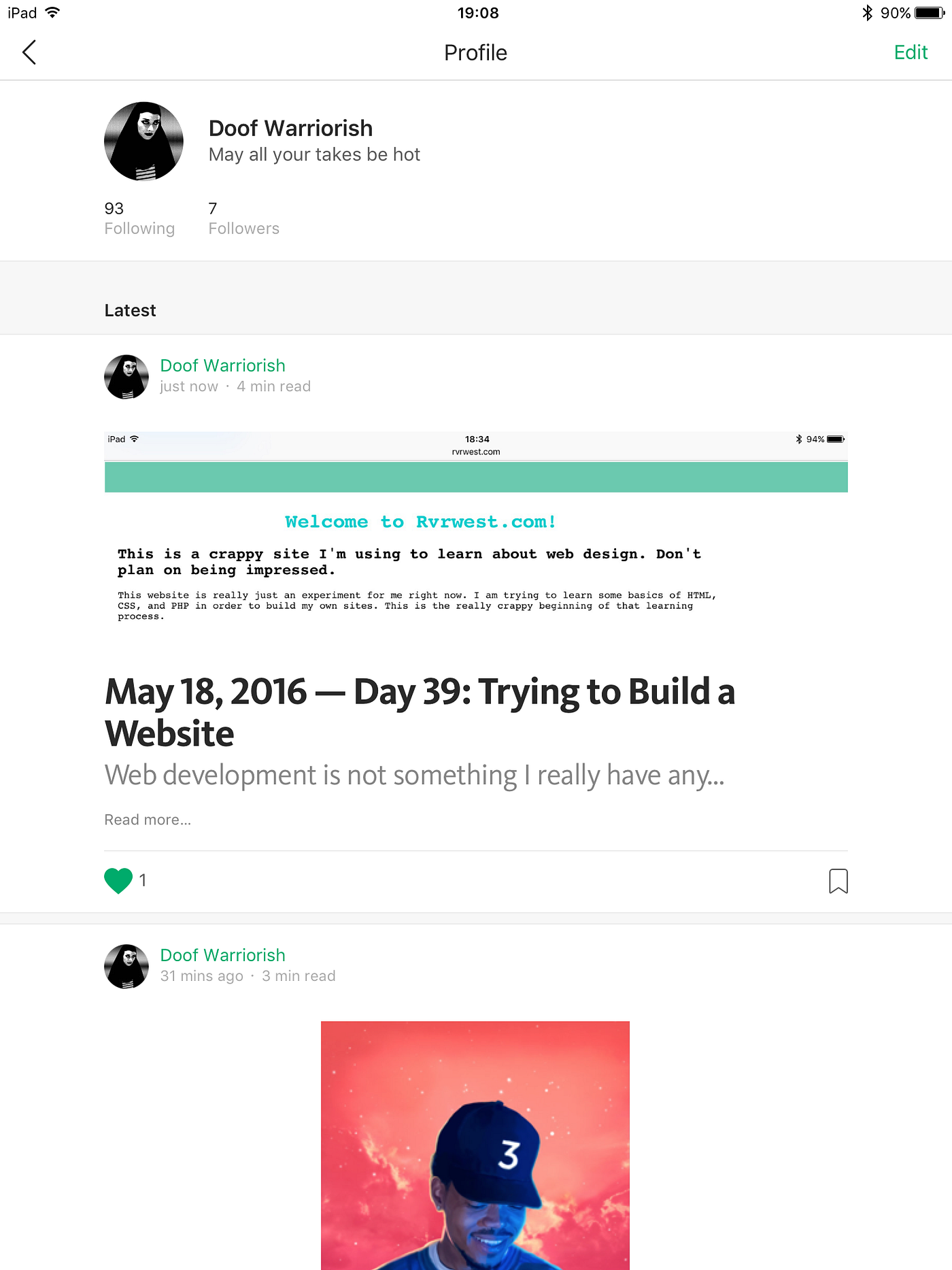 The most recent of my Medium posts.