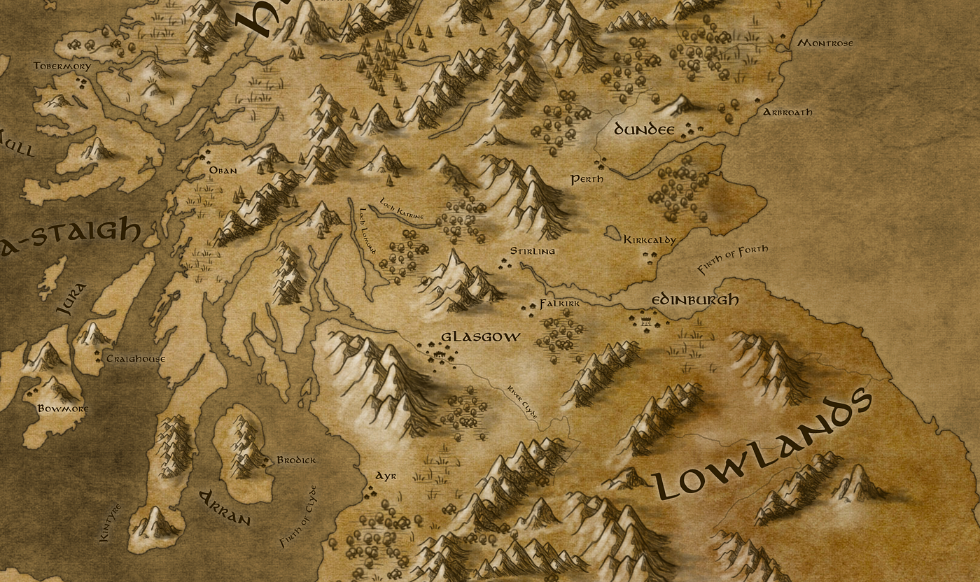 Making A Map Of Scotland Lord Of The Rings Style By Callum Ogden Medium