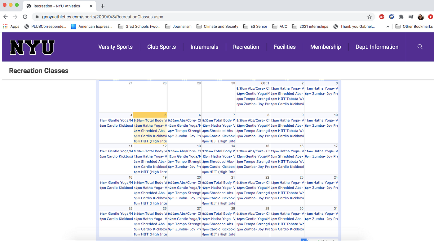 nyu 2021 calendar