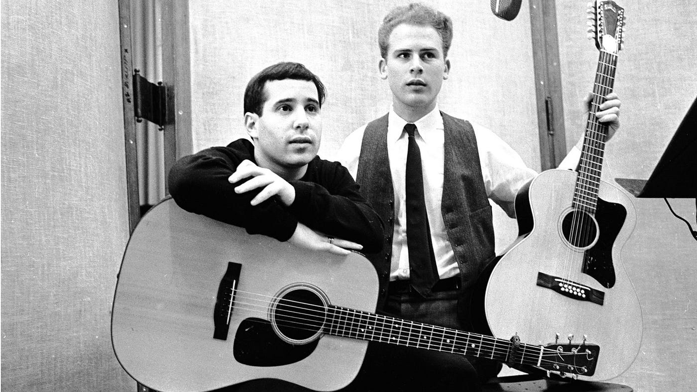 Paul Simon and Art Garfunkel in 1964, around the time 'The Sound of Si...