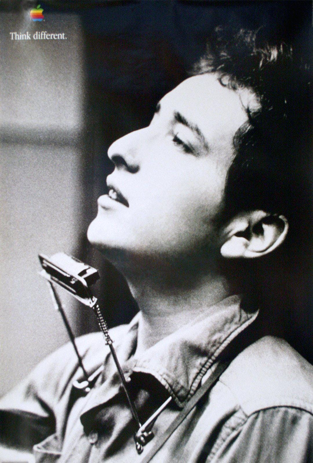 Think Different campaign poster featuring Bob Dylan