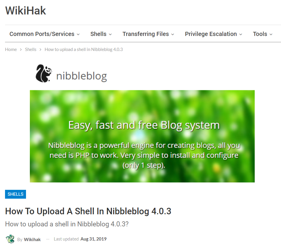 Hack The Box Nibblesをやってみた Nibbleとは 少しずつかじる ちびちび飲む の意味だそうです By Junki Medium