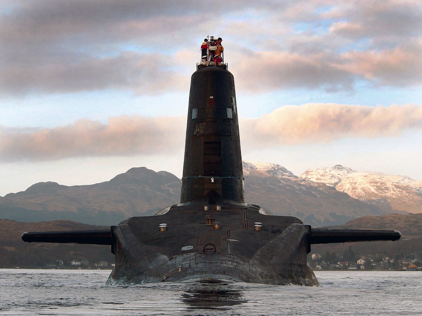 HMS Victorious, one of the Royal Navy’s four strategic missile submarines. Departs HM Naval Base Clyde, Faslane, for a major refit at Devonport.