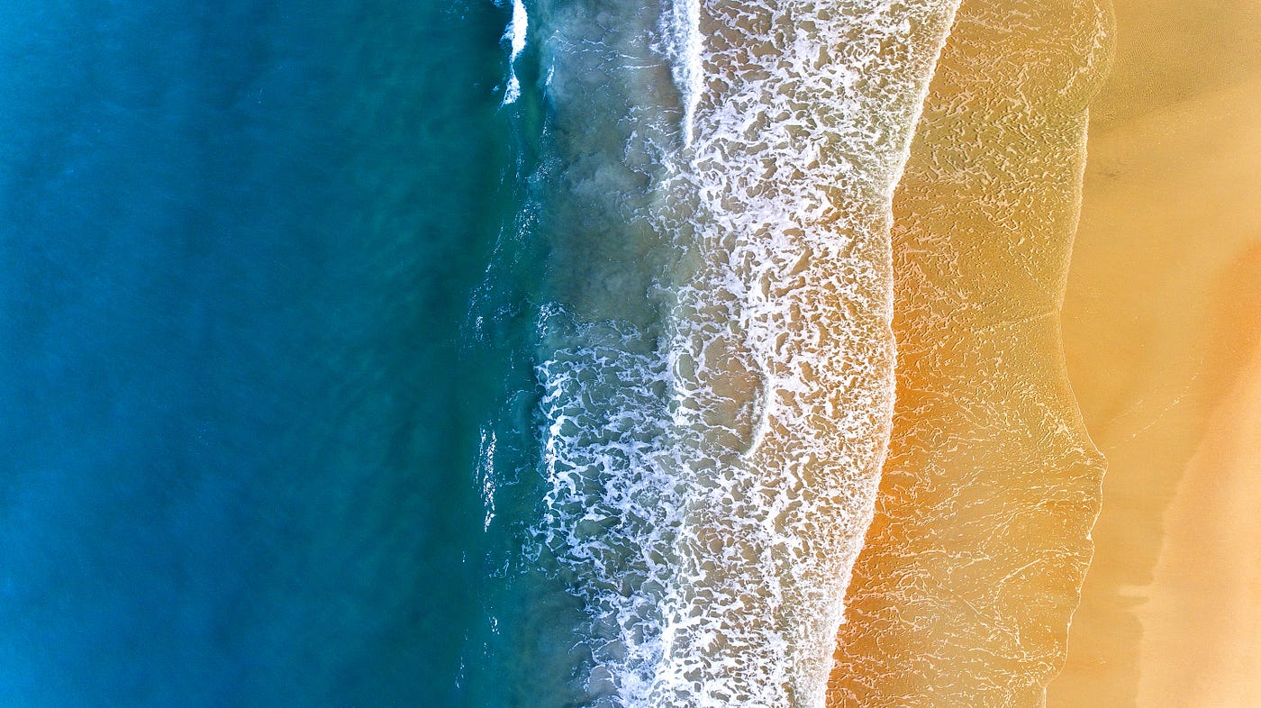 Beach surf from above