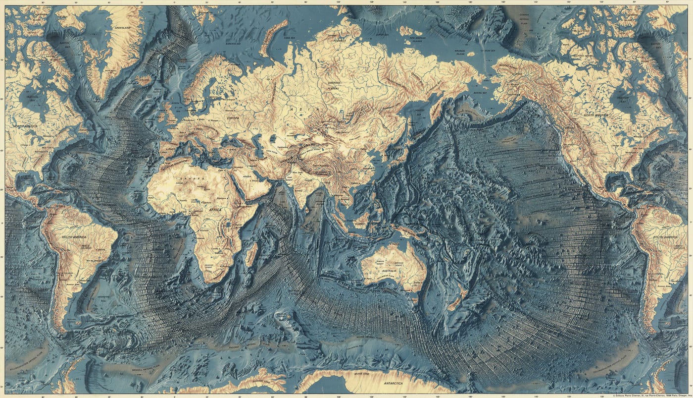 World Ocean Floor Panorama Marie Tharp: De “Girl Talk” Al Descubrimiento Más Importante En El Suelo  Del Océano Atlántico #Mujeresqueinspiran | By Martha Elena Loera | Medium