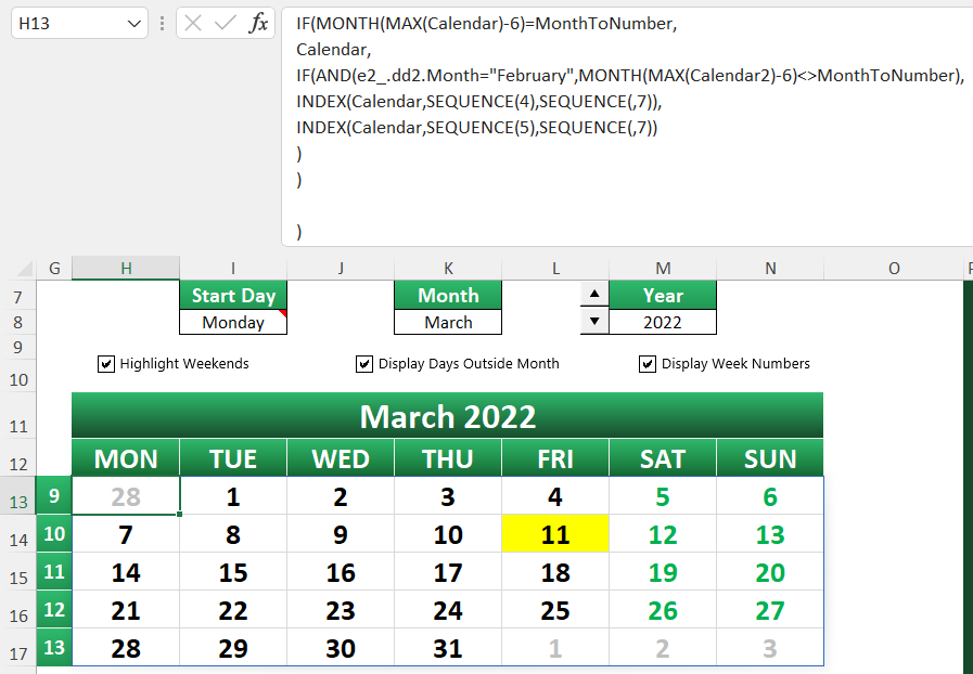 How to Create an Excel Calendar. Three worksheet examples explained. 📅 ...