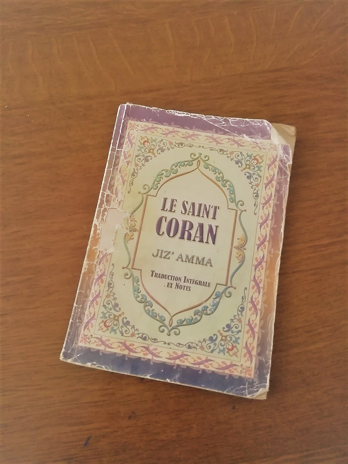 Used copy of the Koran on a table