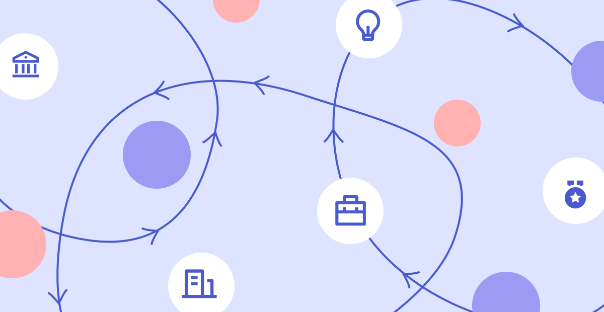 Arrows and icons representing the switch to UX design