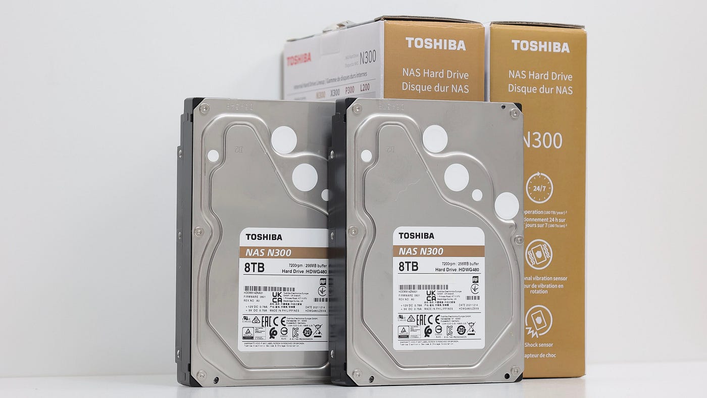 NAS專用硬碟TOSHIBA N300 8TB　兩顆一起做RAID 0
