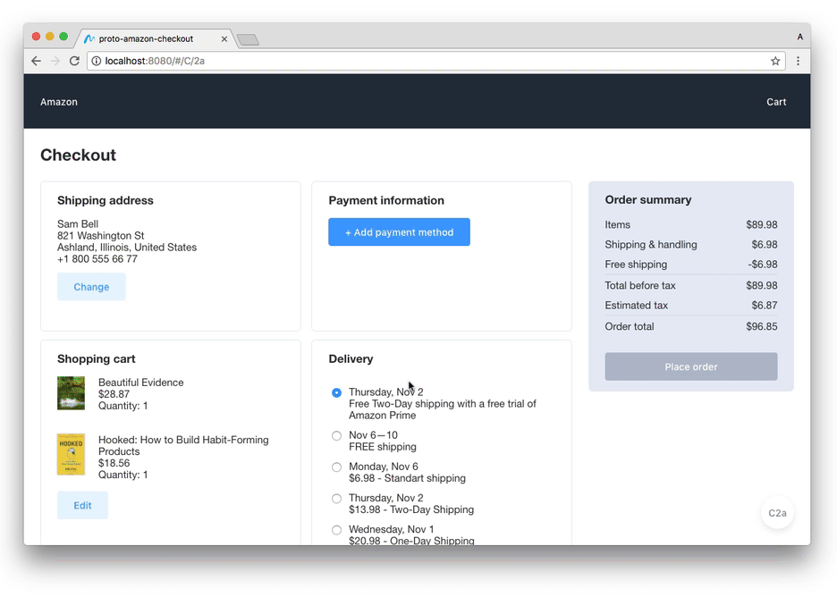 Amazon Checkout Redesign Exercise — Part III Shipping and Payment by And Gordy Mockupless
