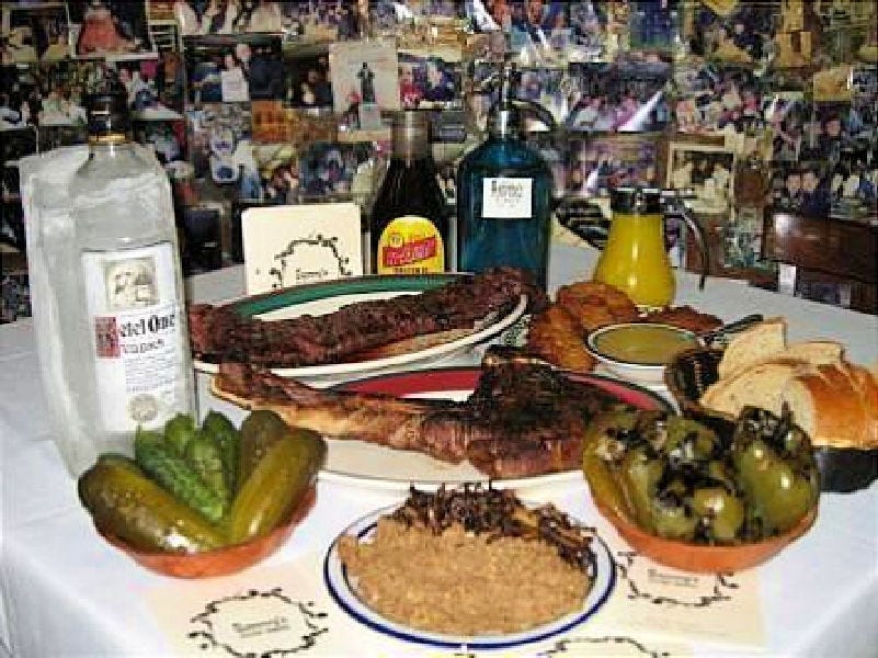 A spread at Sammy’s Roumanian.