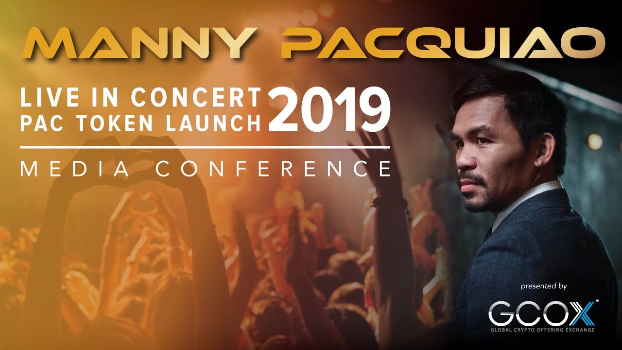 Pacquiao To Hold Free Concert With Pac Token Launch By Gcox Official Medium