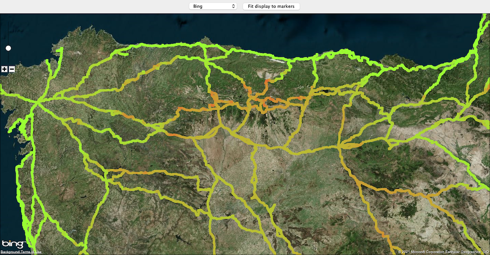 open streen map and bing visualization of elevation data