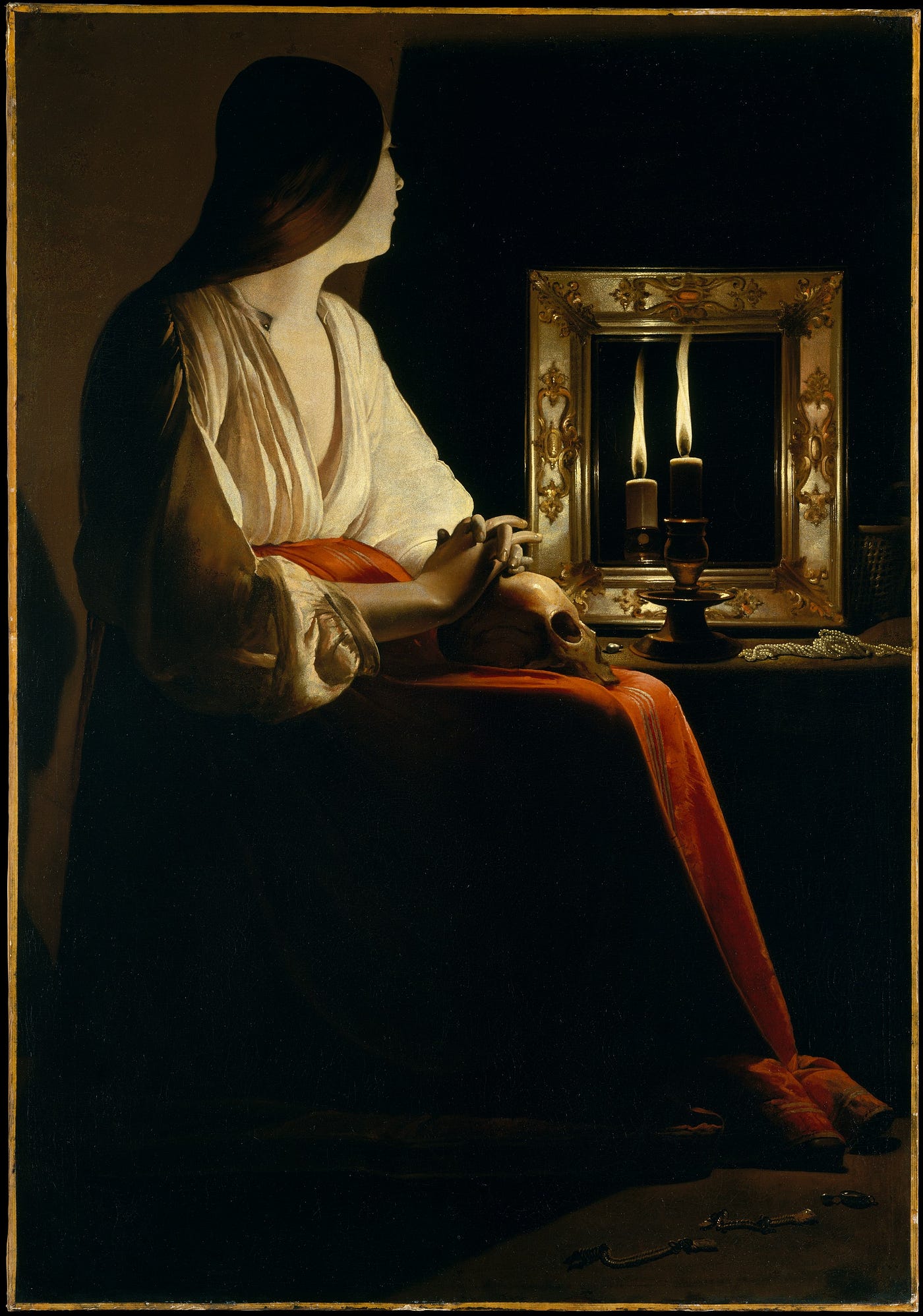 “The Penitent Magdalen” Artist: Georges de La Tour (French, Vic-sur-Seille 1593–1653 Lunéville)