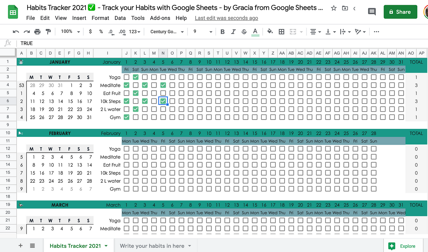 Habit Tracker Template Excel Free Printable Templates