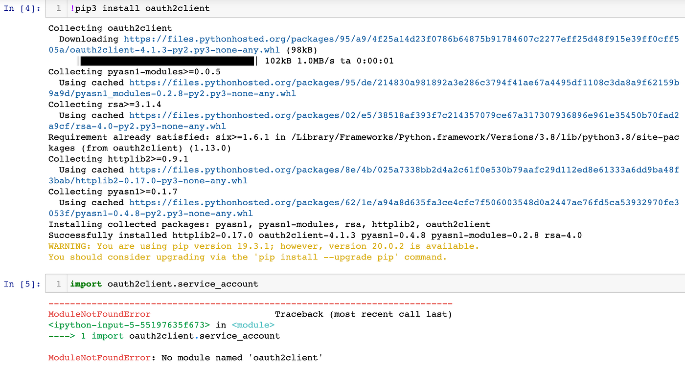 Solution] No module named 'oauth2client' | by YOKK m. | Medium