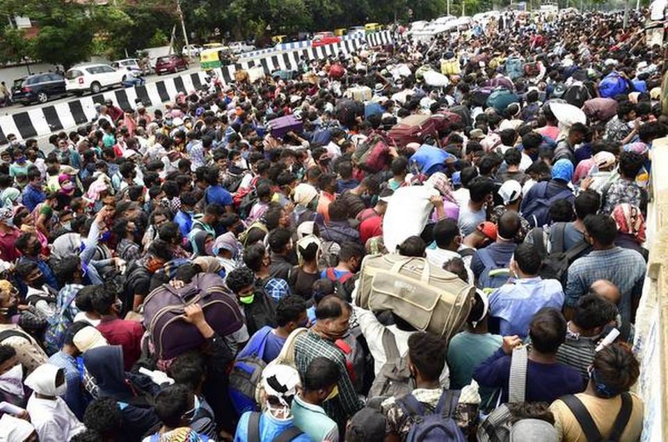 Migrant workers long walk home