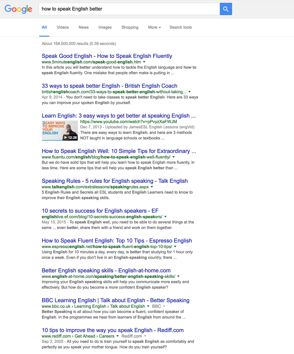 How to Speak English Better. A simple search on Google using “how to… | by  The YUNiversity | Medium
