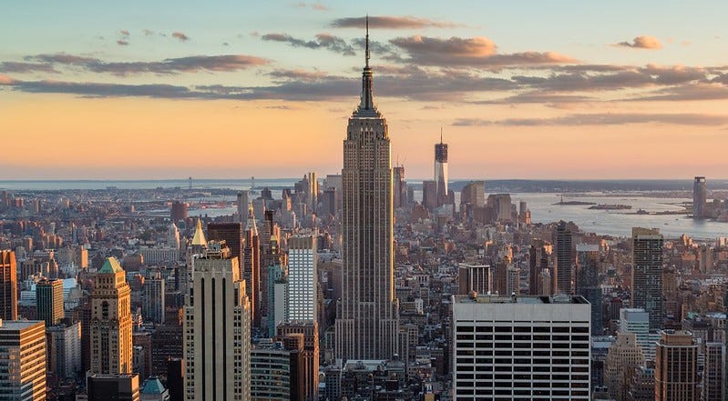 warm light shining on NYC with love and hope for a blessed Nation
