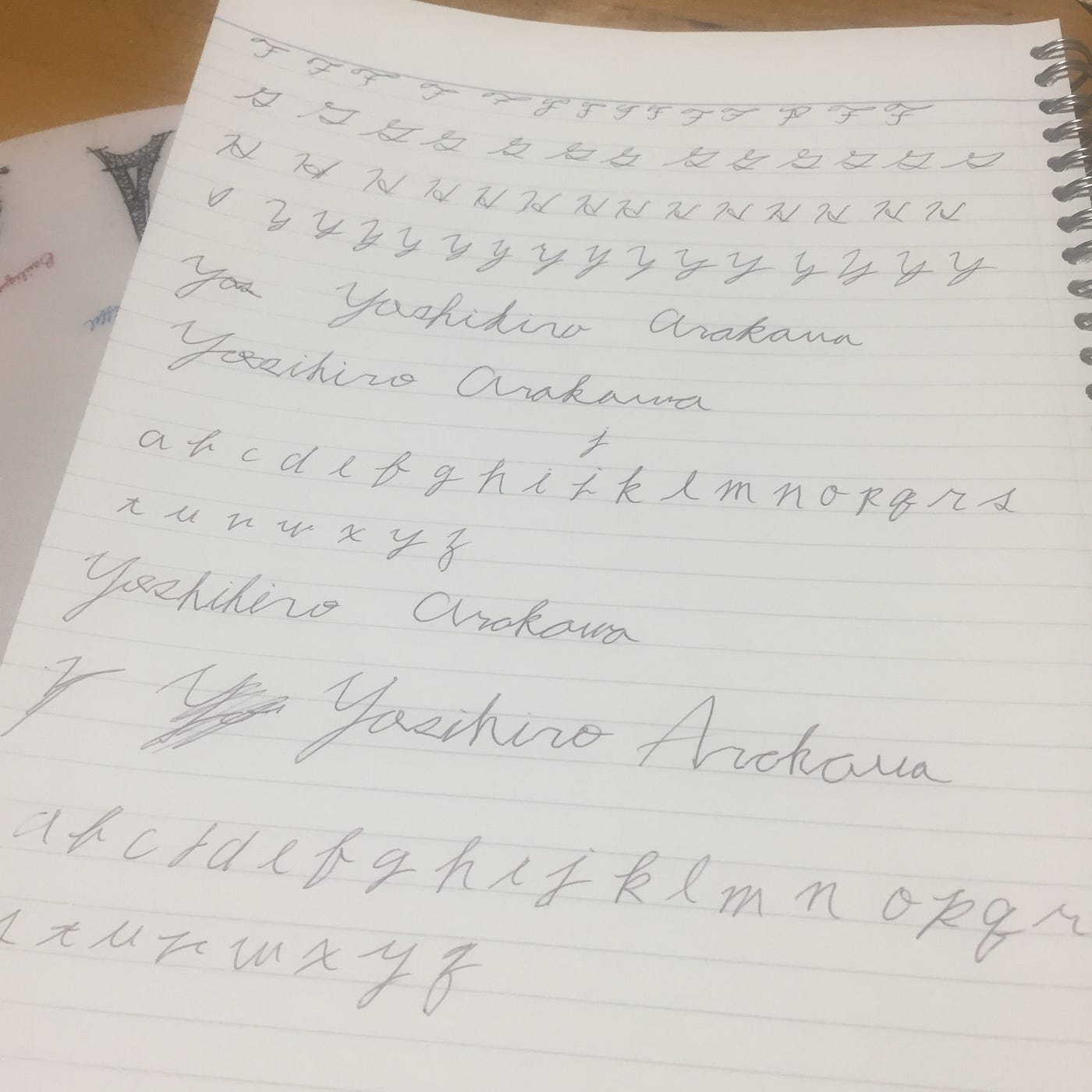 Tried Writing In Cursive 今まで海外行った時とか筆記体でサイン出来ないのが恥ずかしかったし 同僚が筆記体で By Alan Arakawa Medium