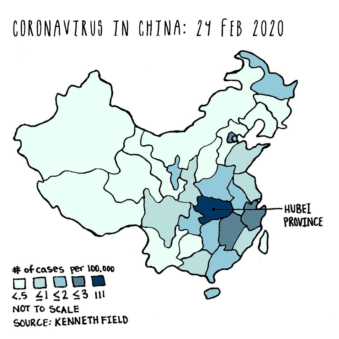 By changing the previous map to blue-green we show the same data but present it more sympathetically, explains Kenneth.